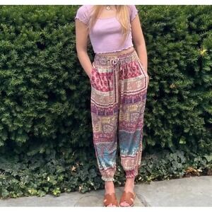 Dress Forum Los Angeles Jogger Harem Pants Multicolor Elastic Women's Small
